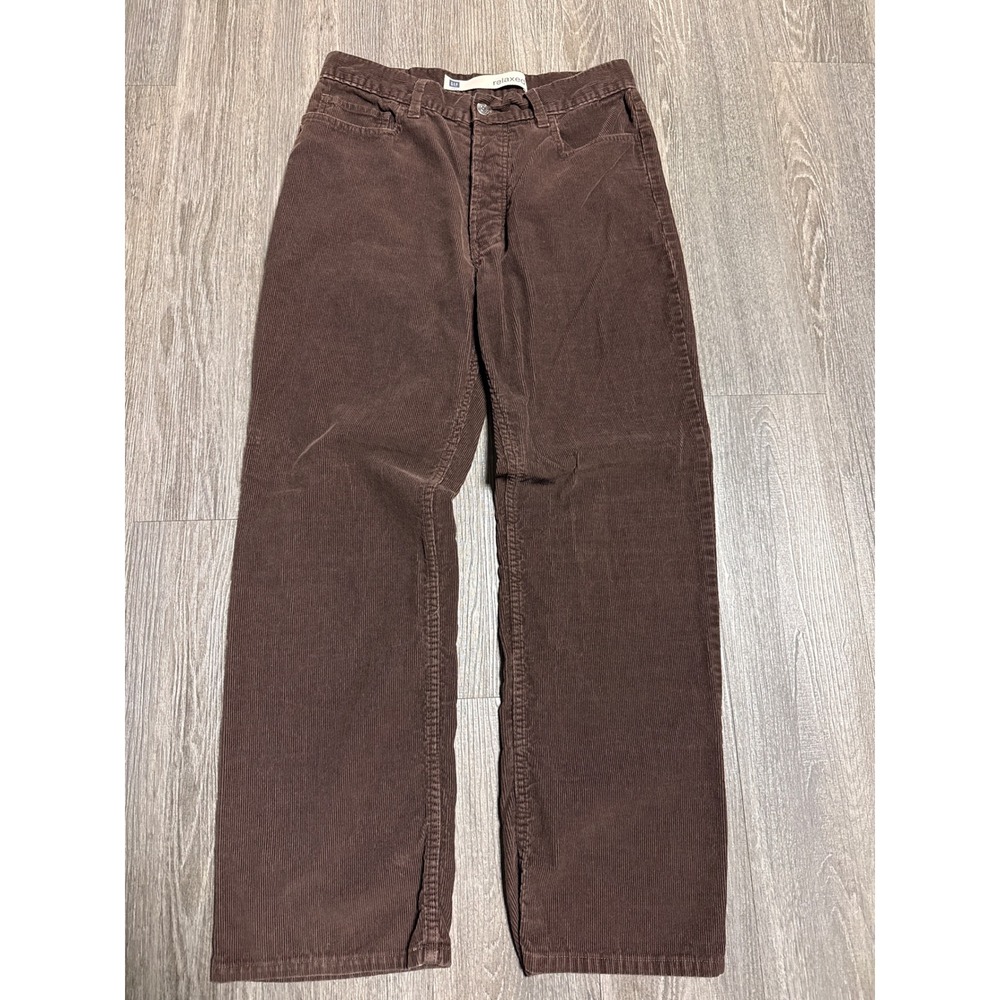 Gap Relaxed Fit Corduroy Pants Mens 32x30 Brown Straight Leg RN54023